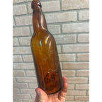 Pre-Pro Erie Brewing Co. Blob Beer Bottle Amber Brown Embossed Erie PA