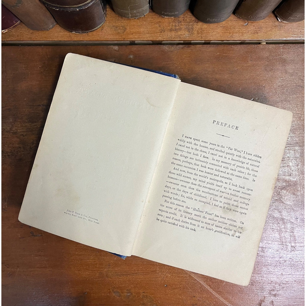 "The Hunter's Feast" Hardcover Book 1875 by Captain Mayne Reid