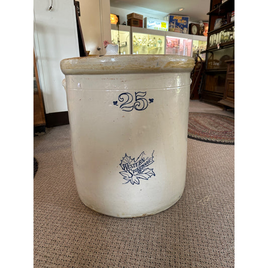 Antique 25 gallon Western Stoneware Crock Large