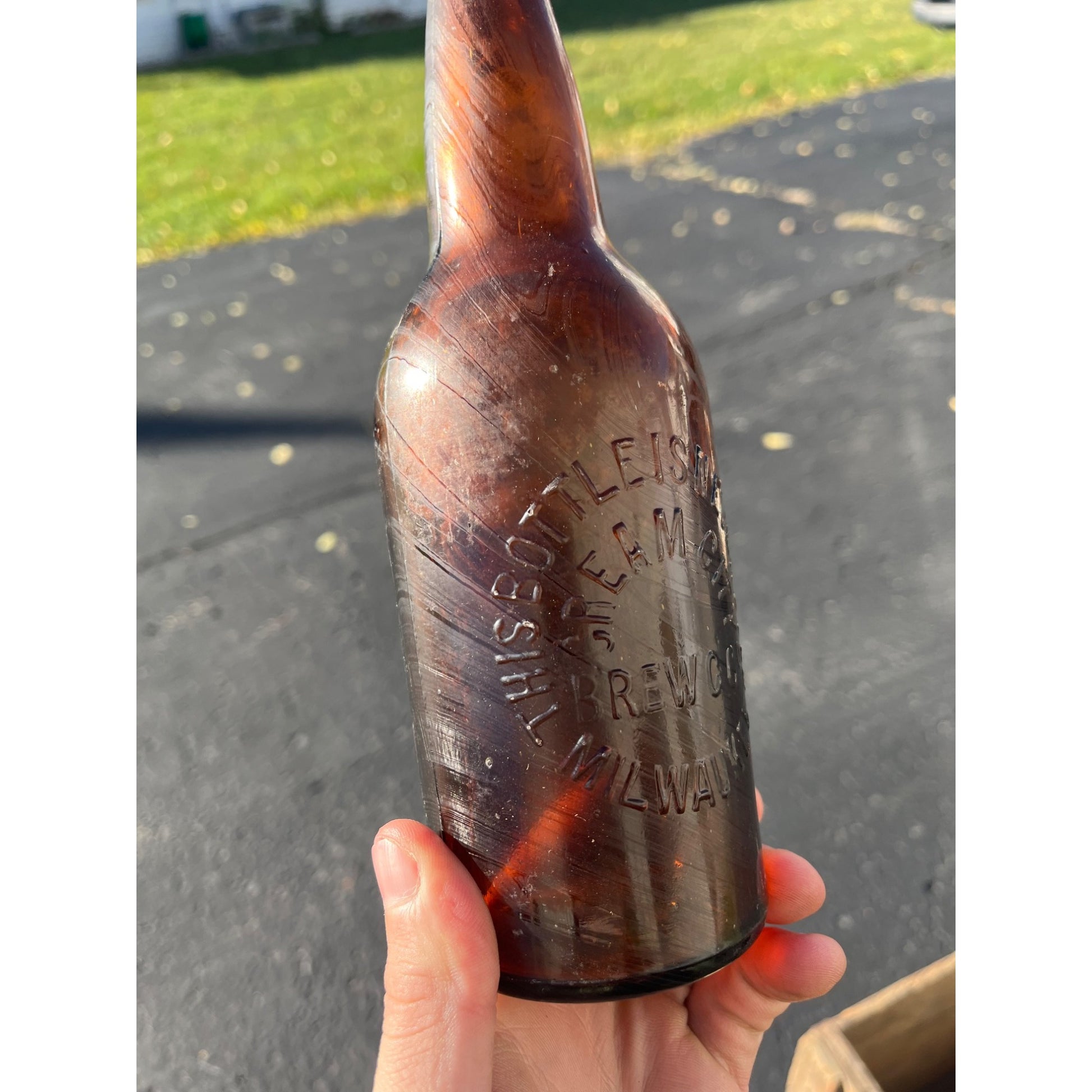 Vintage Pre-Pro Cream City Brewing Co. Amber Brown Beer Bottle Milwaukee Wis