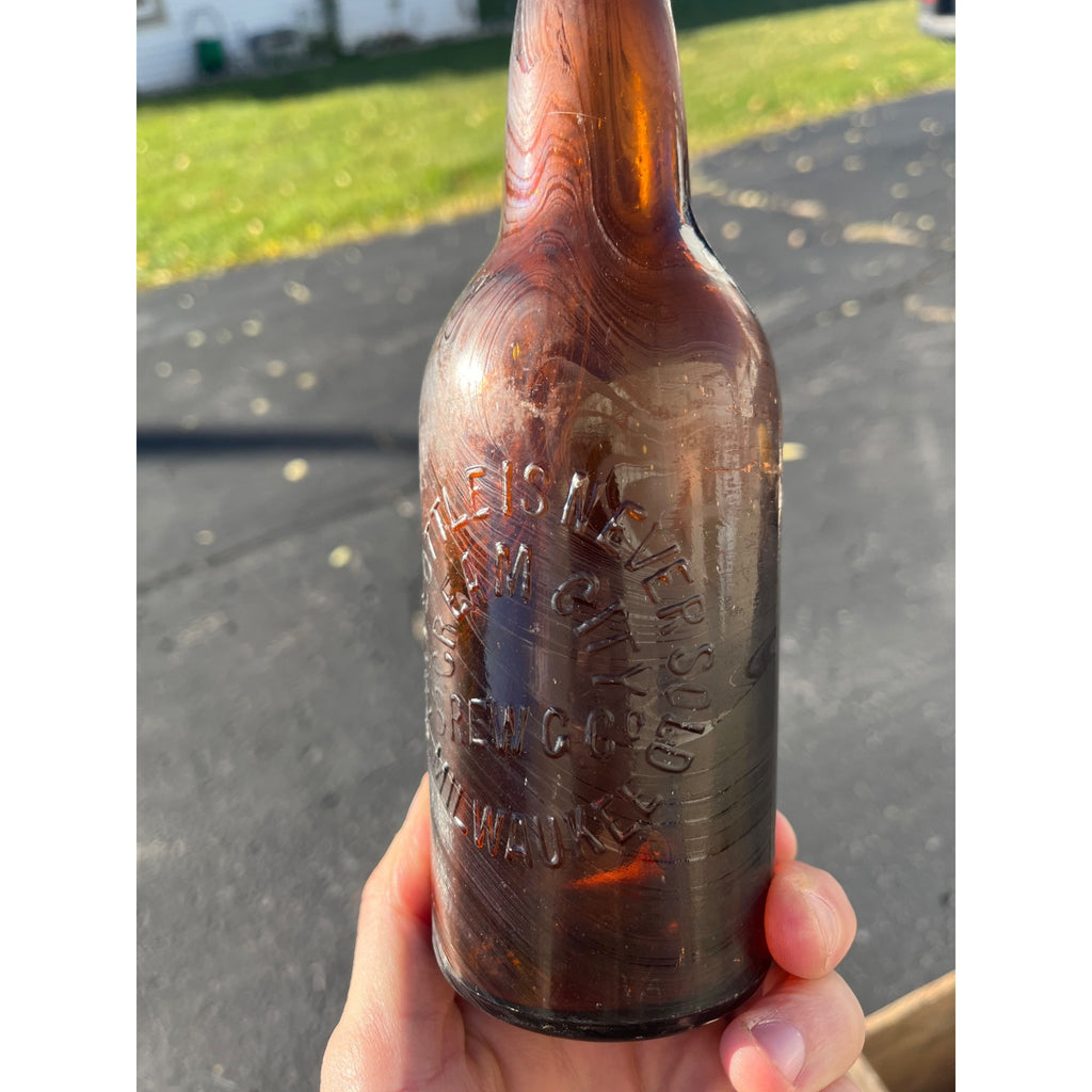 Vintage Pre-Pro Cream City Brewing Co. Amber Brown Beer Bottle Milwaukee Wis