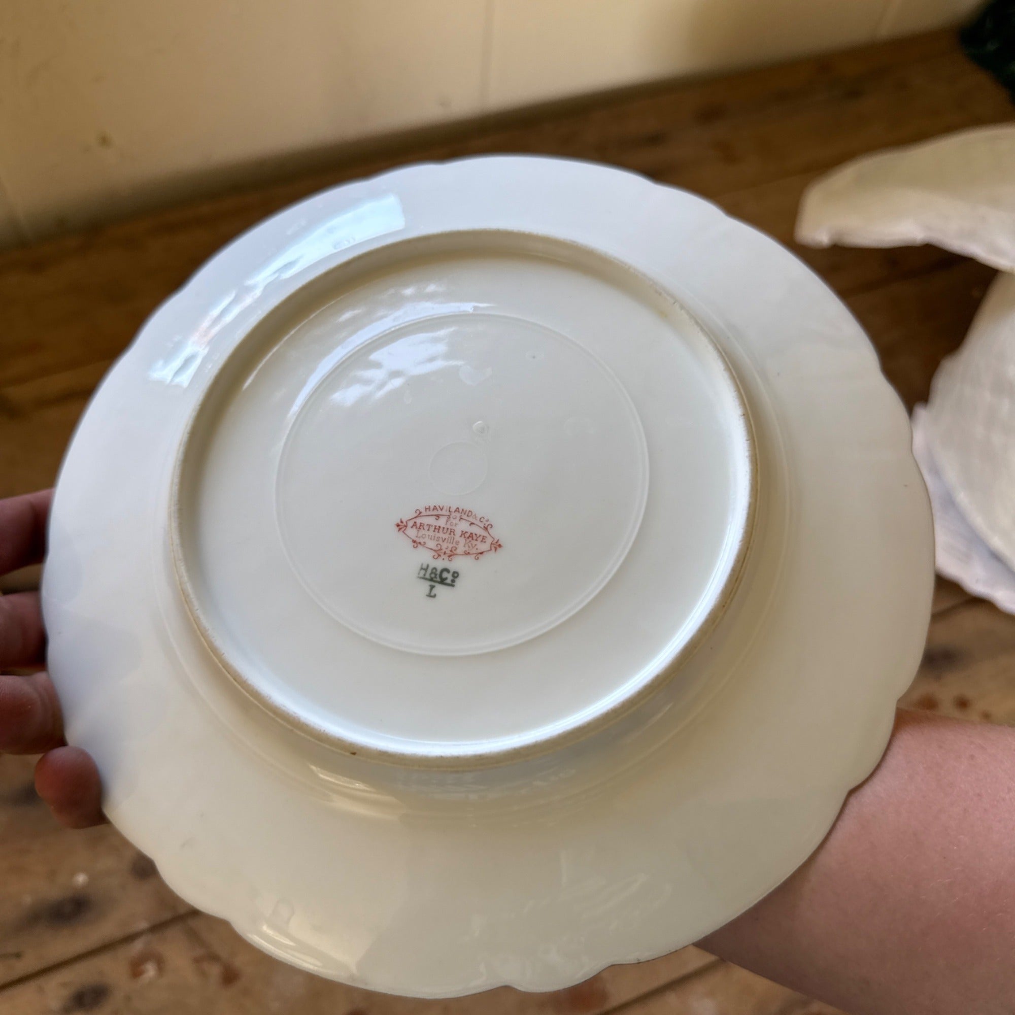 Antique Haviland Limoges Gold Floral Scrollwork & Red Luncheon / Salad Plates 5
