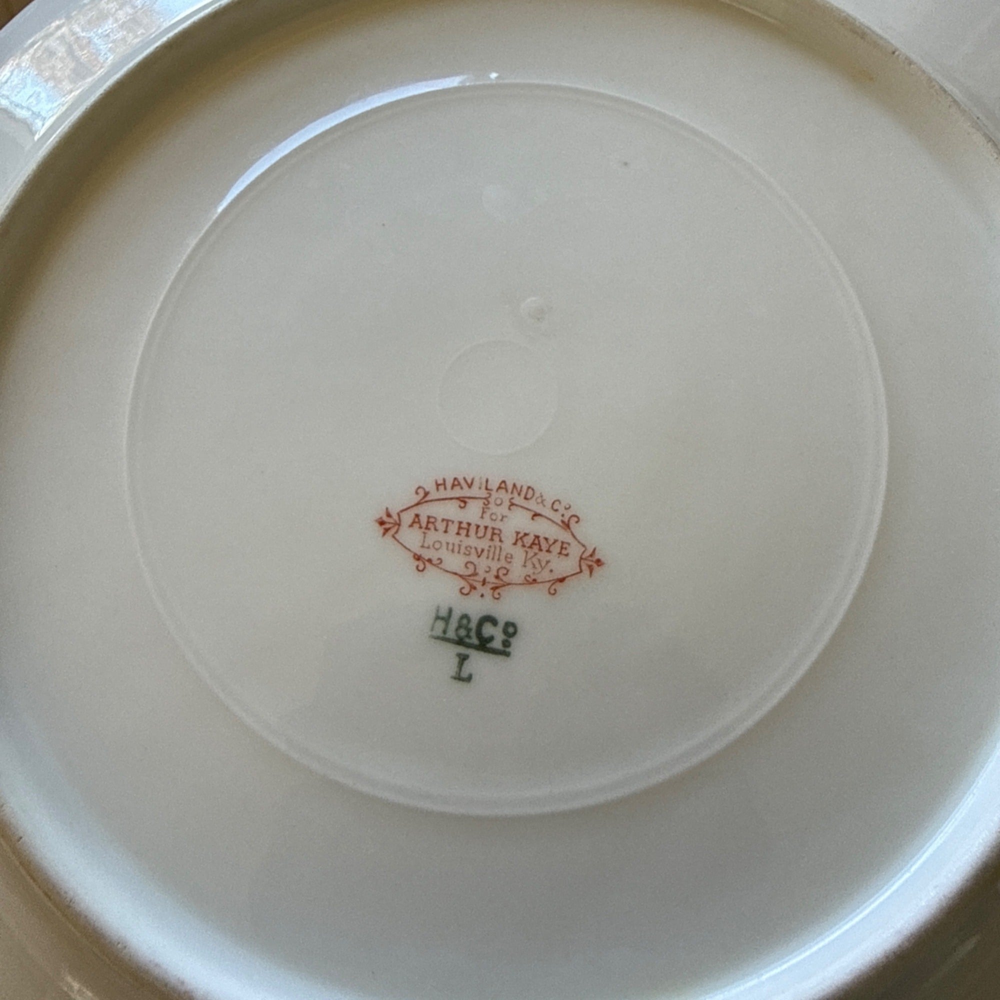 Antique Haviland Limoges Gold Floral Scrollwork & Red Luncheon / Salad Plates 5