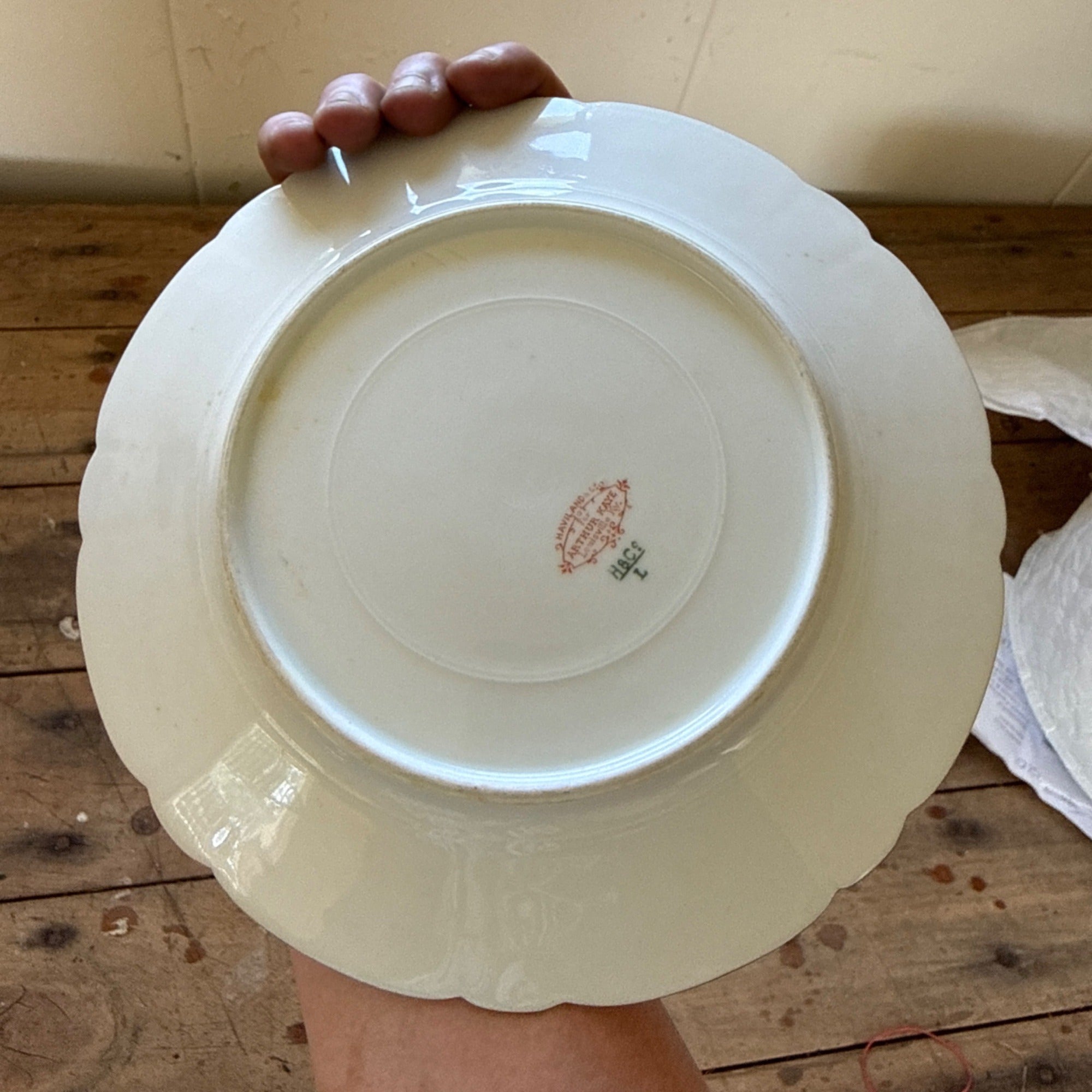 Antique Haviland Limoges Gold Floral Scrollwork & Red Luncheon / Salad Plates 5