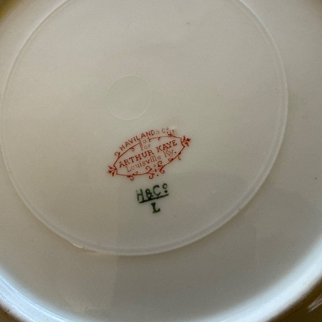 Antique Haviland Limoges Gold Floral Scrollwork & Red Luncheon / Salad Plates 5