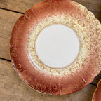 Antique Haviland Limoges Gold Floral Scrollwork & Red Luncheon / Salad Plates 5
