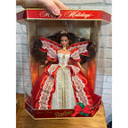 RARE 1997 Misprint Green Eyes Holiday Barbie Happy Holidays Gold Special Edition