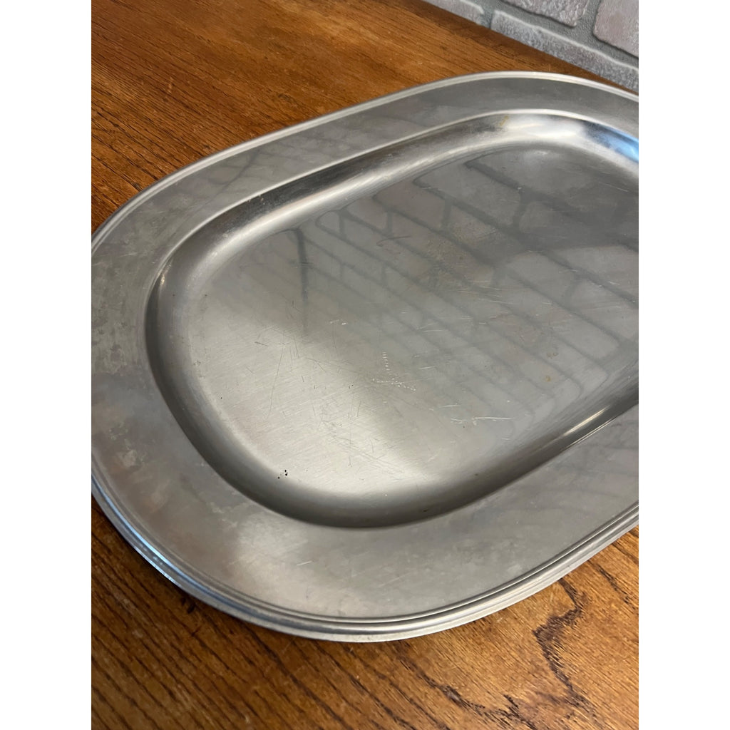 Vintage 1960s MCM Stainless Steel Serving Tray Meat Platter Gabis Sweden 19x13.5