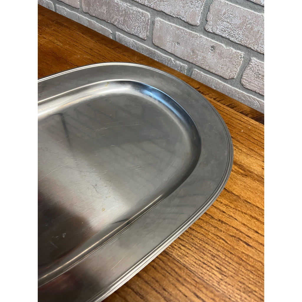 Vintage 1960s MCM Stainless Steel Serving Tray Meat Platter Gabis Sweden 19x13.5