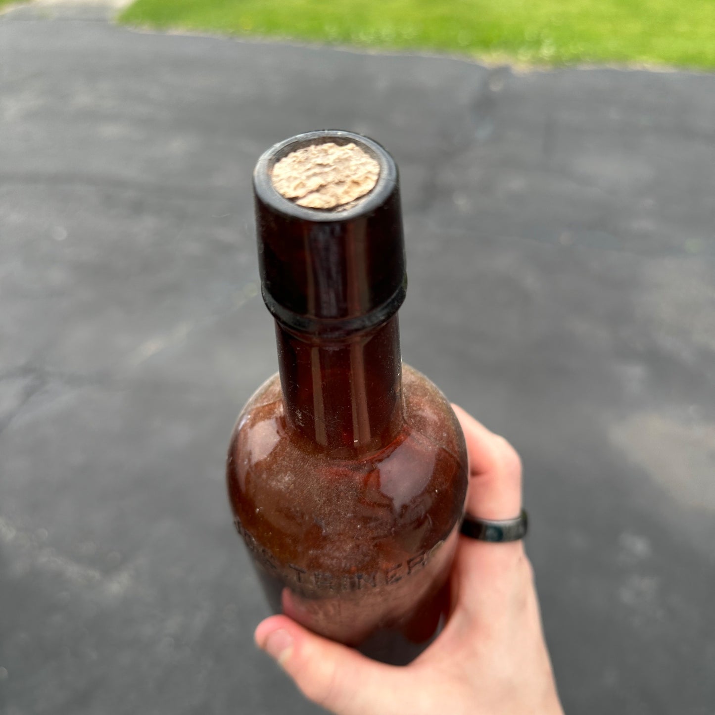 Antique Jos Triner Chicago Illinois Elixir Bitter Wine Amber Bottle Whiskey?