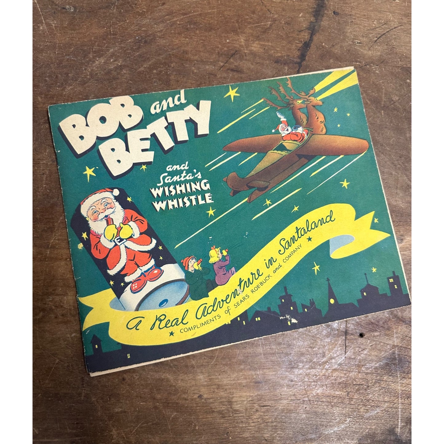 RARE BOB & BETTY AND SANTA'S WISHING WHISTLE COMIC BOOK SEARS ROEBUCK! 1941 XMAS