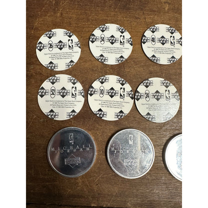 Vintage 1990s Upper Deck Michael Jordan Metal Tokens + Milk Caps POGS