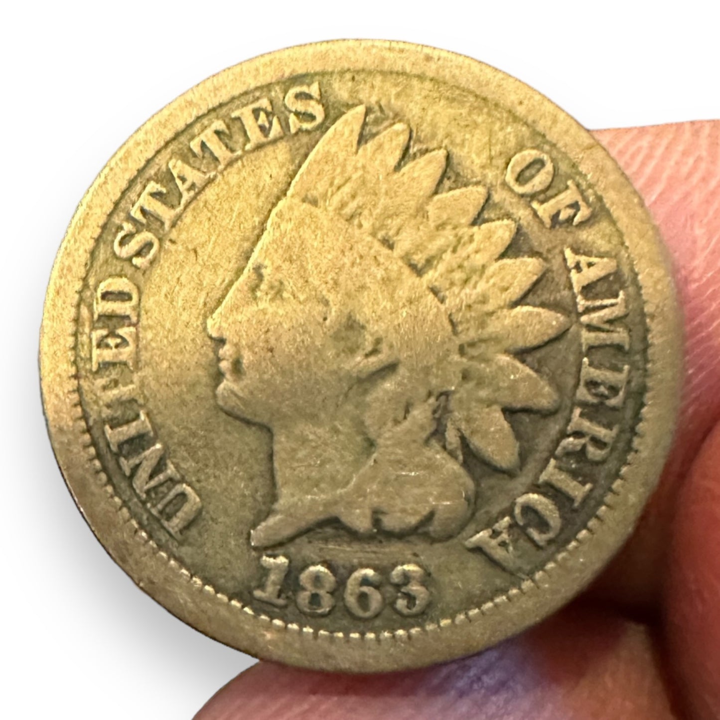 1863 INDIAN HEAD CENT UNITED STATES ONE CENT PENNY