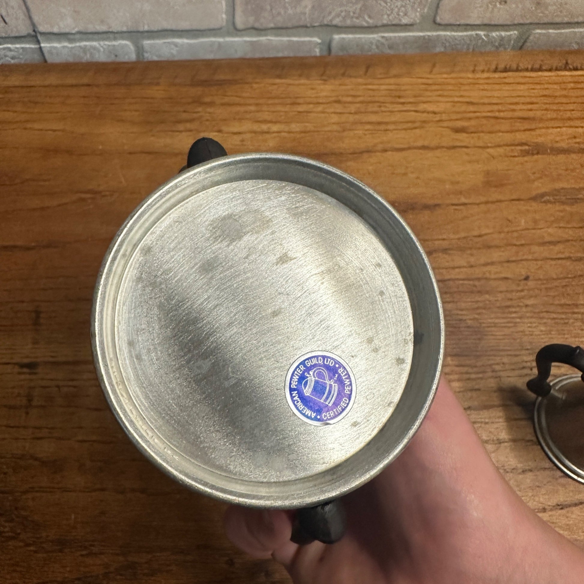 VTG Kirk Steiff Colonial Williamsburg-style Pewter Tea/Coffee Pot & Cream Sugar!