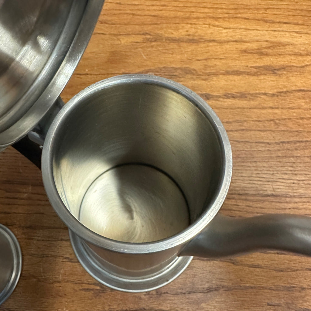 VTG Kirk Steiff Colonial Williamsburg-style Pewter Tea/Coffee Pot & Cream Sugar!