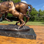 Vintage Bronze Horse Sculpture Equestrian After Pierre Jules Mene Signed