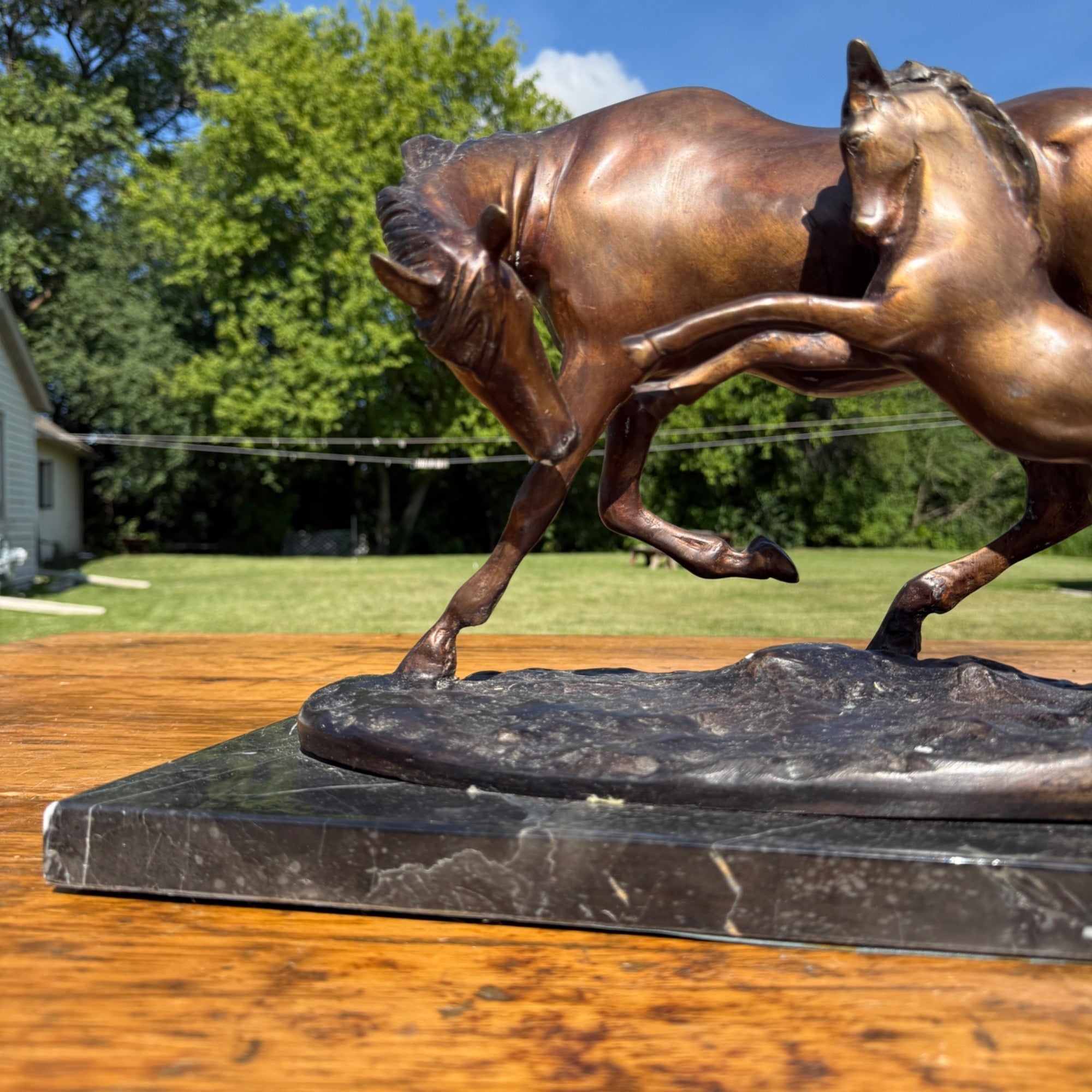 Vintage Bronze Horse Sculpture Equestrian After Pierre Jules Mene Signed