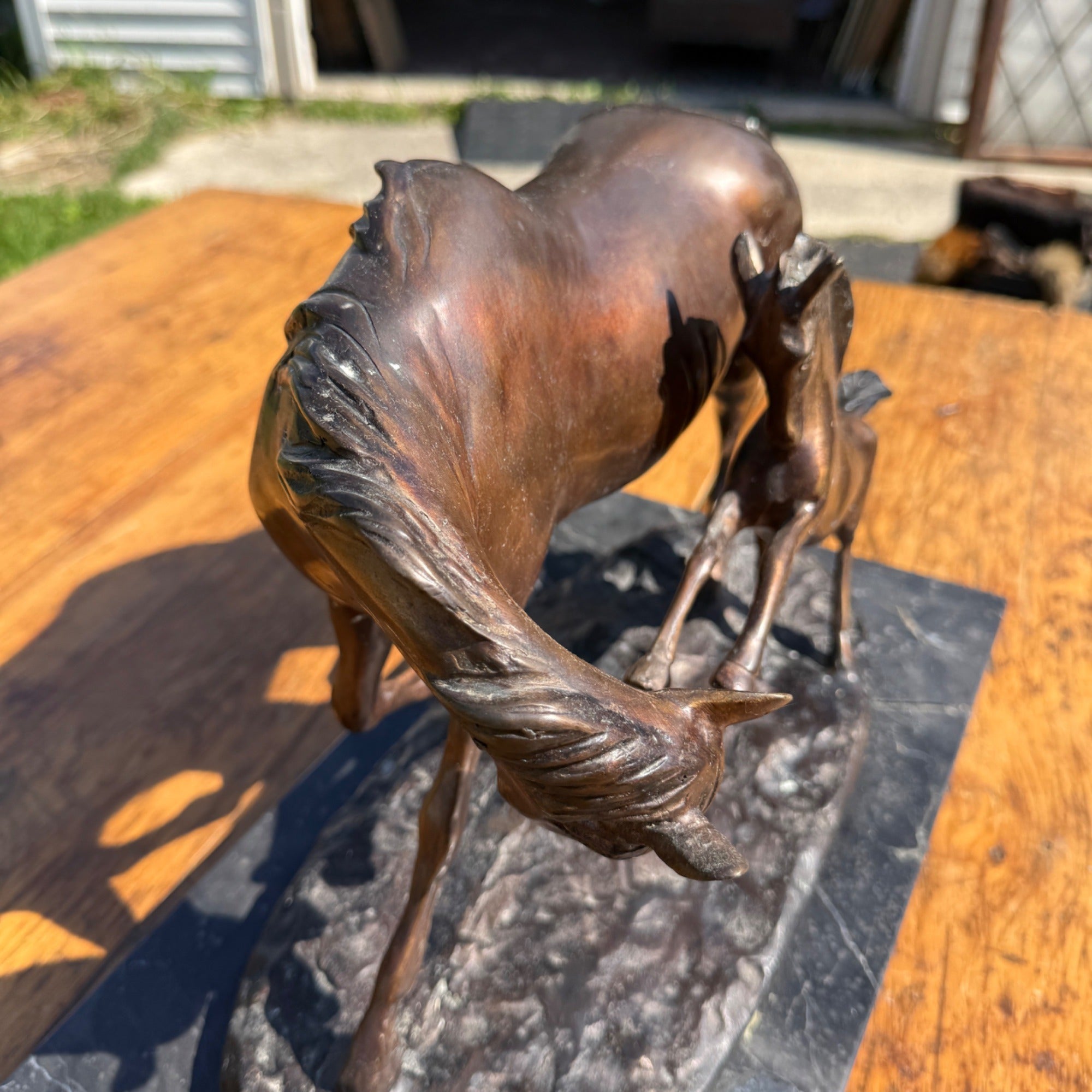 Vintage Bronze Horse Sculpture Equestrian After Pierre Jules Mene Signed