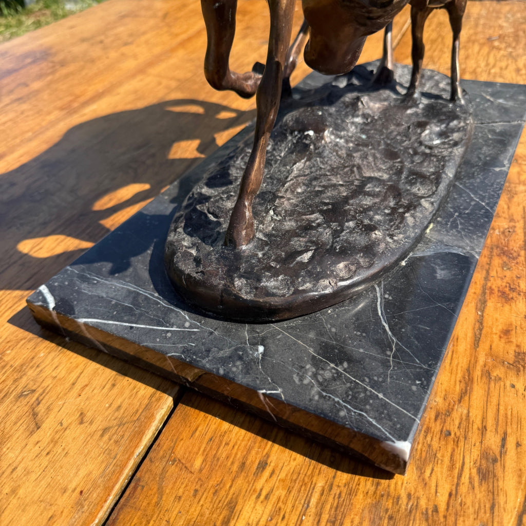 Vintage Bronze Horse Sculpture Equestrian After Pierre Jules Mene Signed