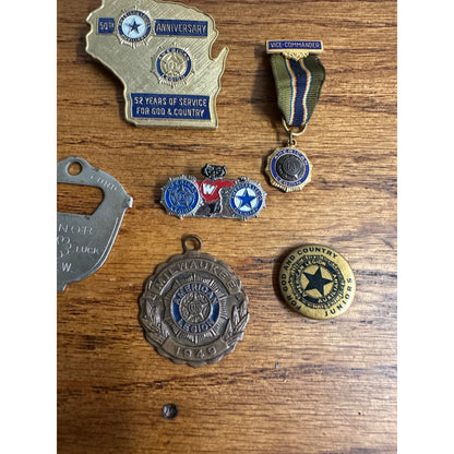 Vintage American Legion Wisconsin Veterans Medals & Pins Lot Convention