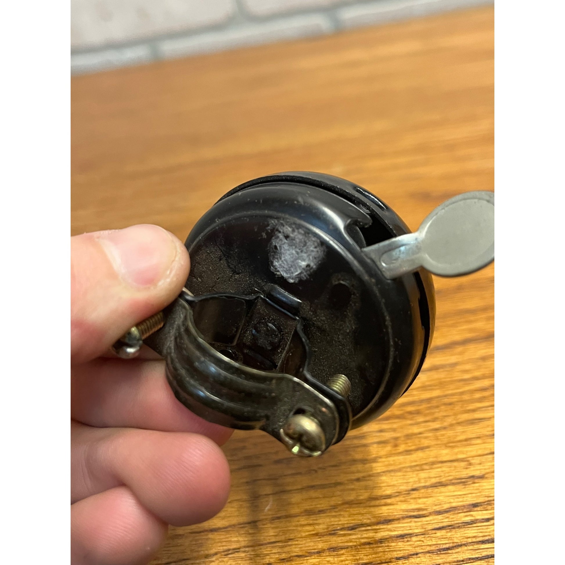 Vintage Schwinn Black Bicycle Bike Mounted Bell Ringer - Works - YWS