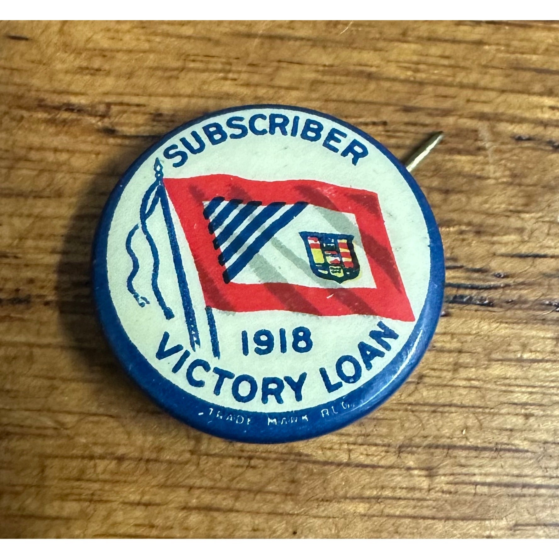 Vintage WWI 1918 Victory Loan Subscriber Pinback Pin Homefront Button WW1