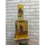 Antique 1880s Victorian Paper Litho Wood Stackable Child's Toy Blocks Fairy Tales