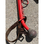Antique Steel Horse Hames Red with Brass Ball Knobs Old Farm Equestrian 27" Pair