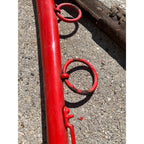 Antique Steel Horse Hames Red with Brass Ball Knobs Old Farm Equestrian 27" Pair