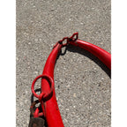 Antique Steel Horse Hames Red with Brass Ball Knobs Old Farm Equestrian 27" Pair