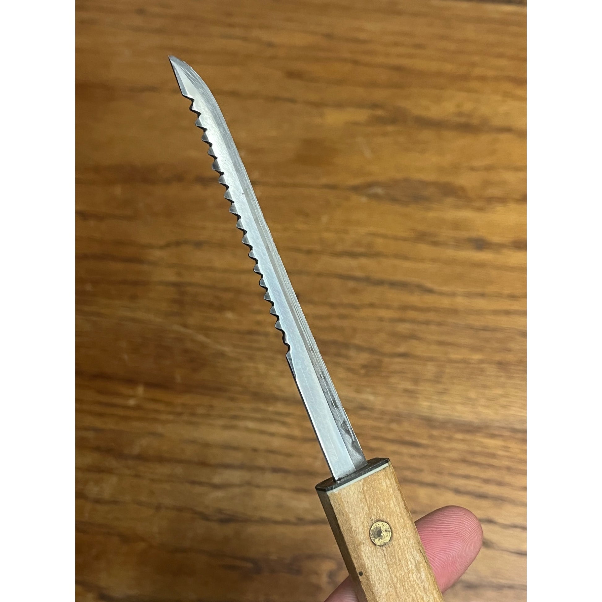 Vintage Atlas Floating Fish Knife Wooden Stainless Japan 10"