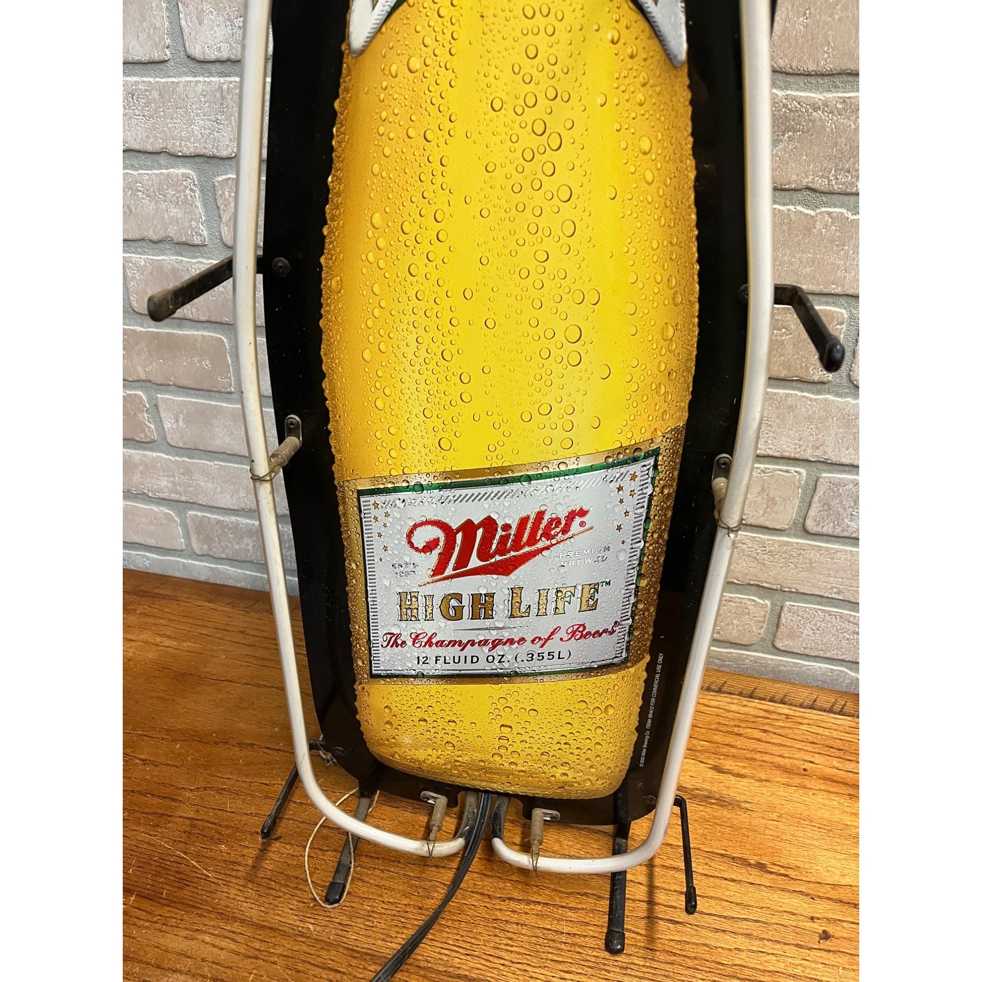 Vintage Miller High Life Lighted Neon Bar Sign Bottle 2002