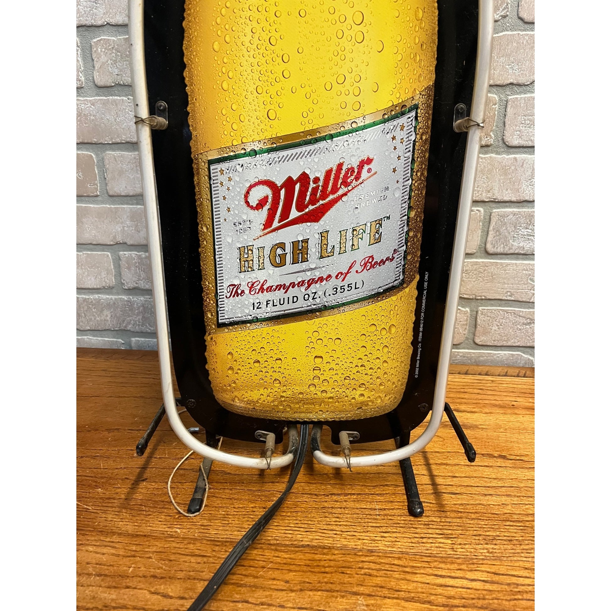 Vintage Miller High Life Lighted Neon Bar Sign Bottle 2002