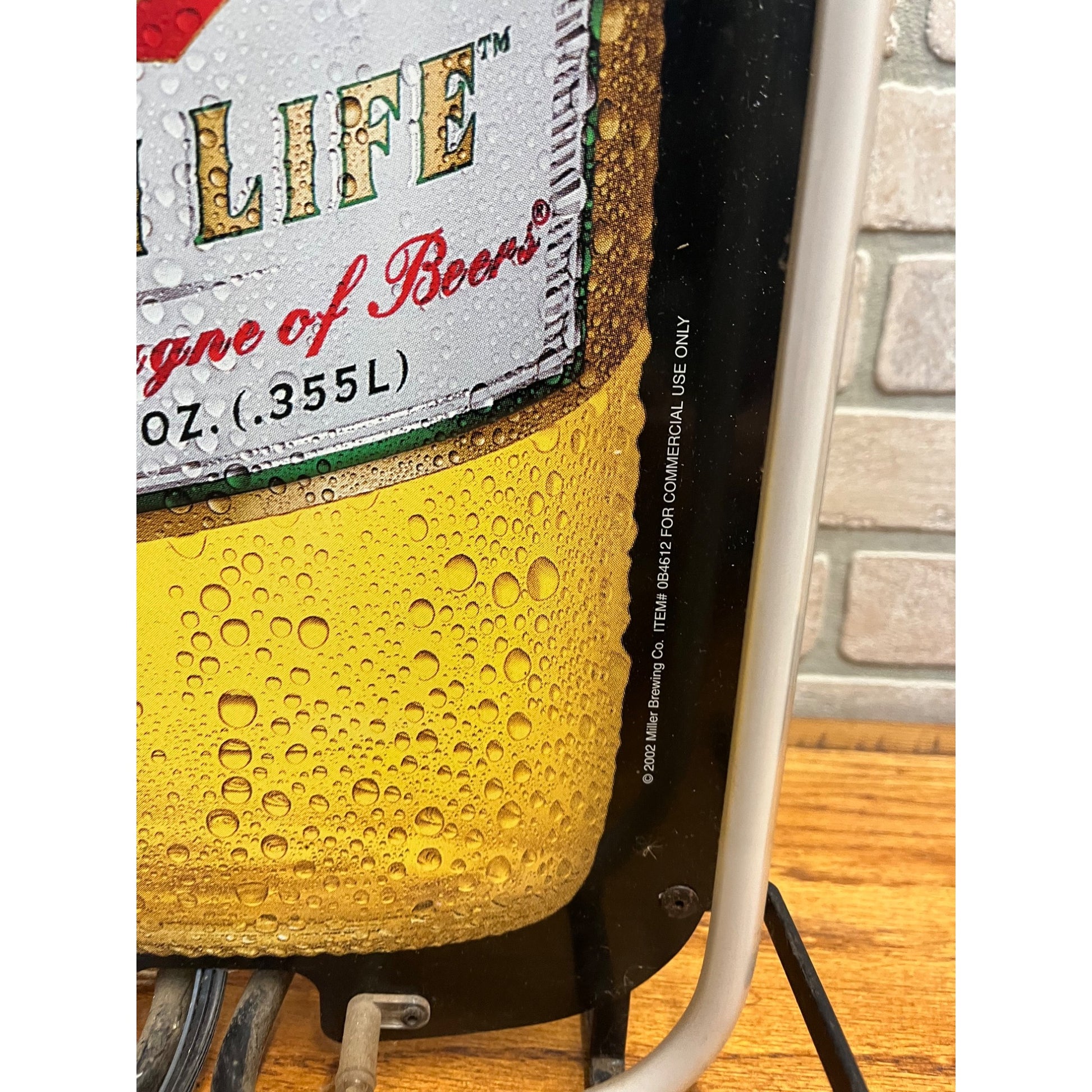 Vintage Miller High Life Lighted Neon Bar Sign Bottle 2002