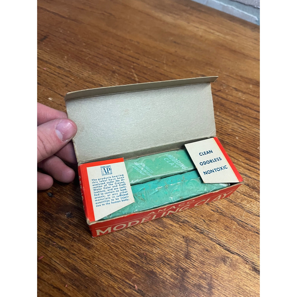 Vintage 1920s Amaco & Clay-Play Modeling Toy Clay FULL Boxes Stewart Clay Co.