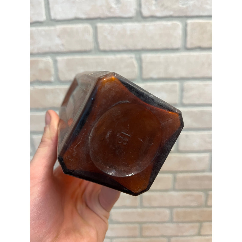 Antique 1890s Paine's Celery Compound Nerve Tonic Cure Glass Amber Bottle