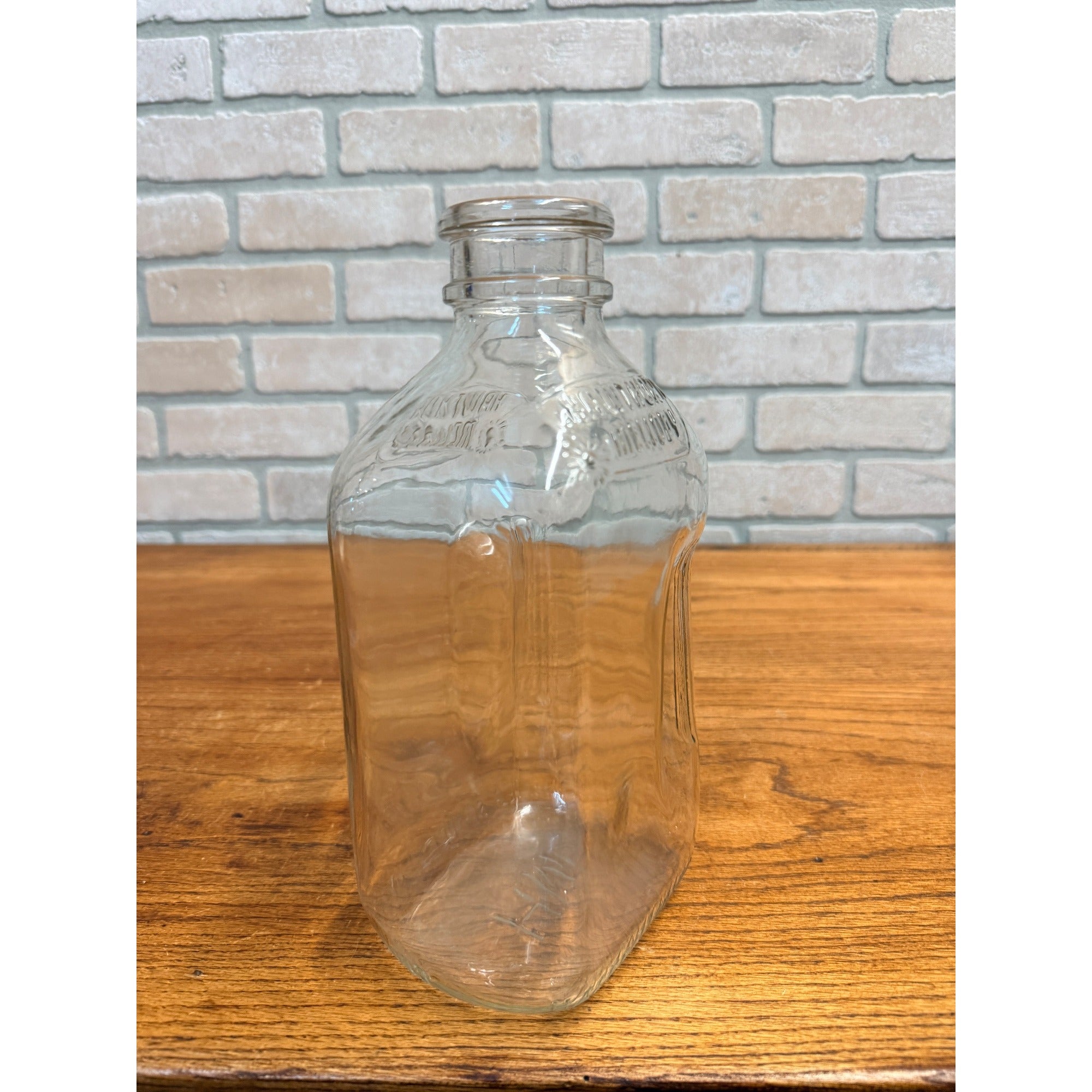 Hawthorn Mellody Embossed Half Gallon Milk Bottle Illinois