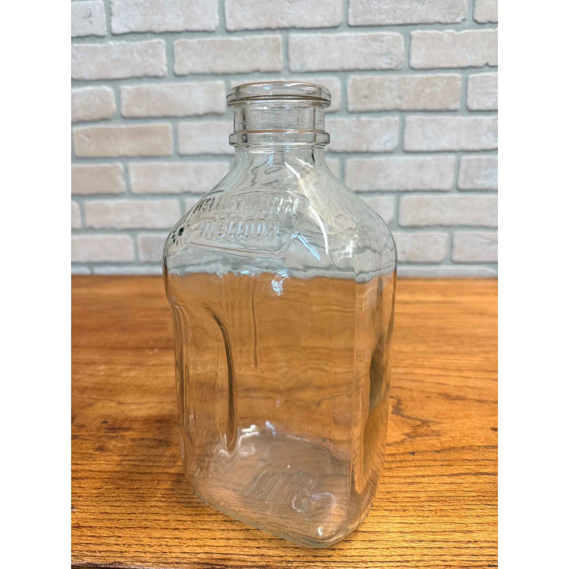 Hawthorn Mellody Embossed Half Gallon Milk Bottle Illinois