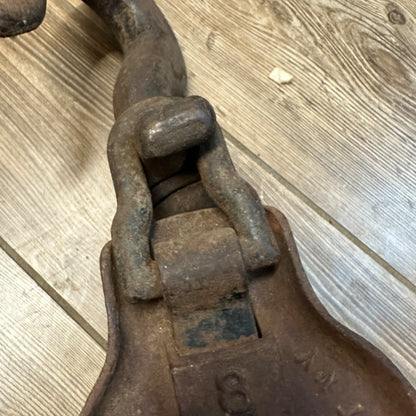 Vintage, Snatch Block, Pulley, WB Co Lockport NY #8 Anvil heavy duty 10"