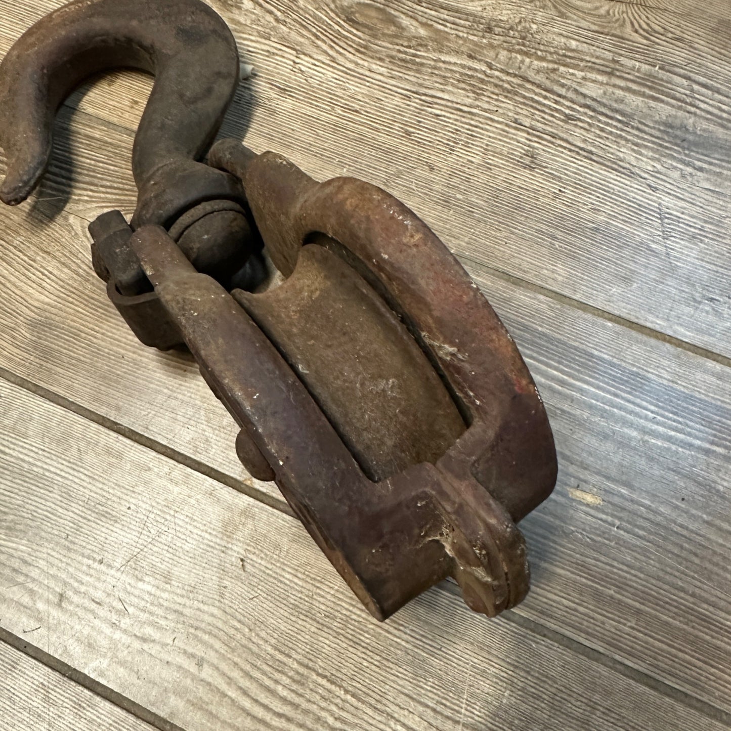 Vintage, Snatch Block, Pulley, WB Co Lockport NY #8 Anvil heavy duty 10"