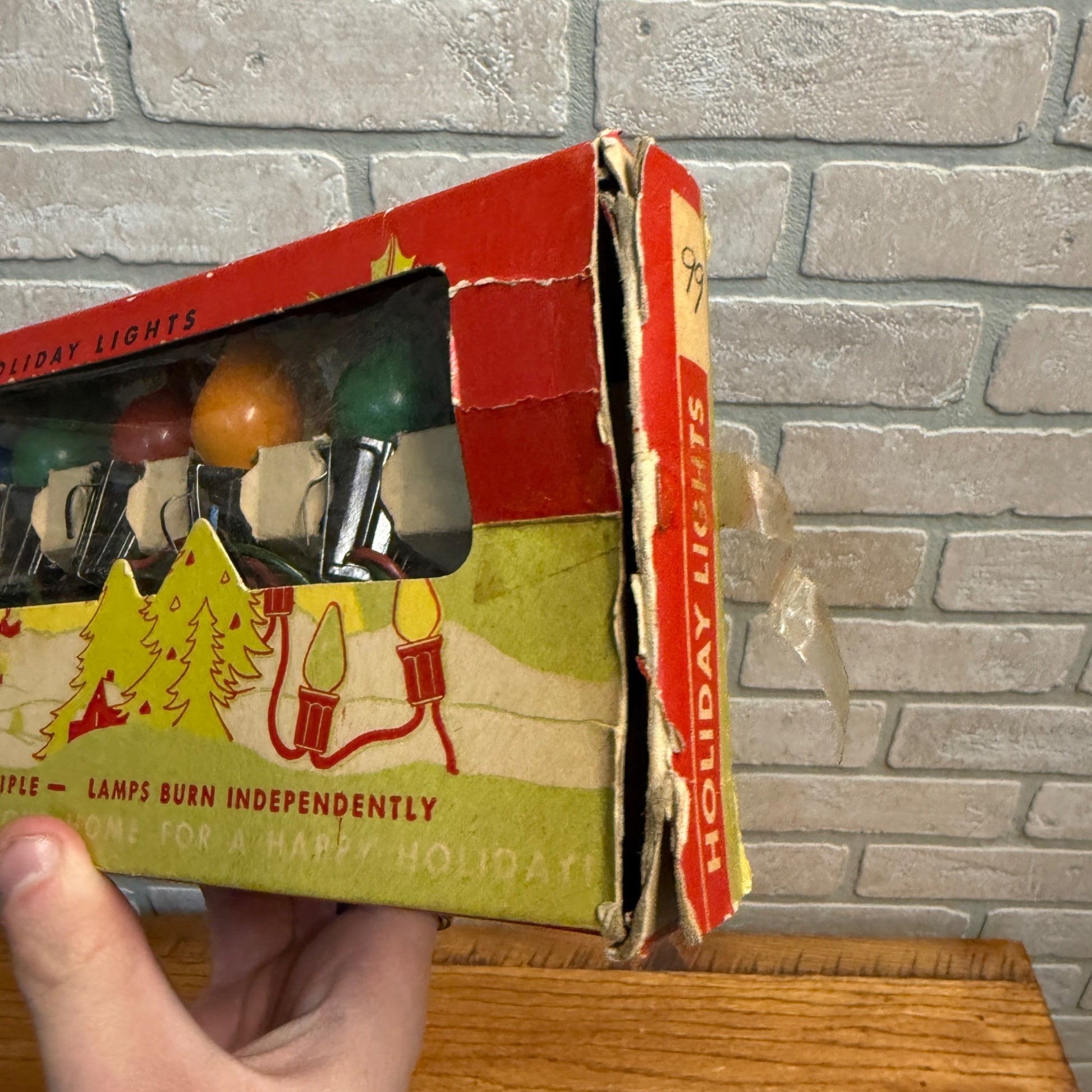 Vintage Christmas String Lights Xmas Box Decor Holiday Lights