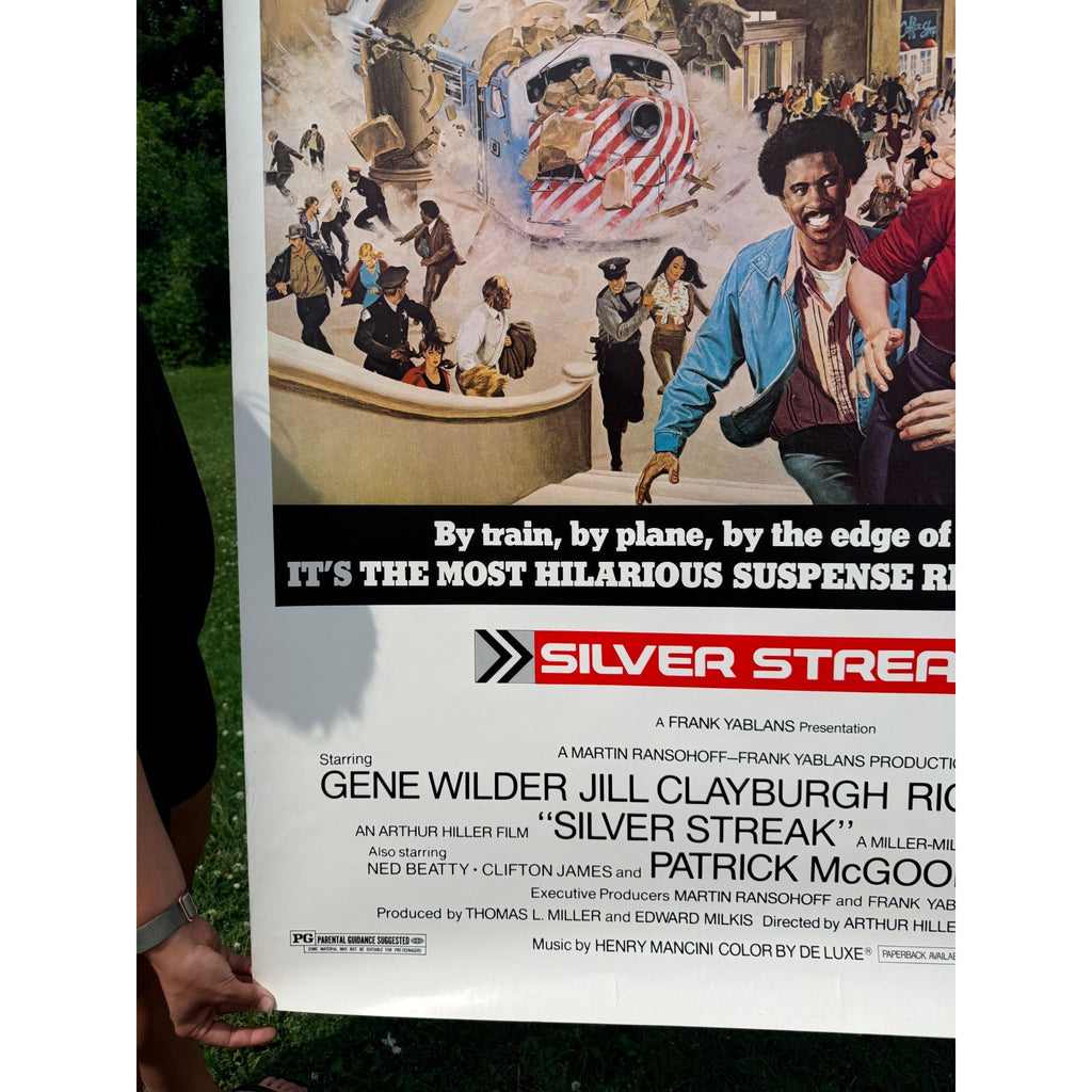 Original 1976 Silver Streak Movie Poster Large 48x60 Advance Preview Gene Wilder