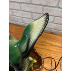 Vintage MCM Mallard Duck Rising Ceramic TV Lamp Planter Works