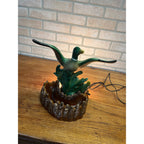 Vintage MCM Mallard Duck Rising Ceramic TV Lamp Planter Works
