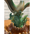 Vintage MCM Mallard Duck Rising Ceramic TV Lamp Planter Works