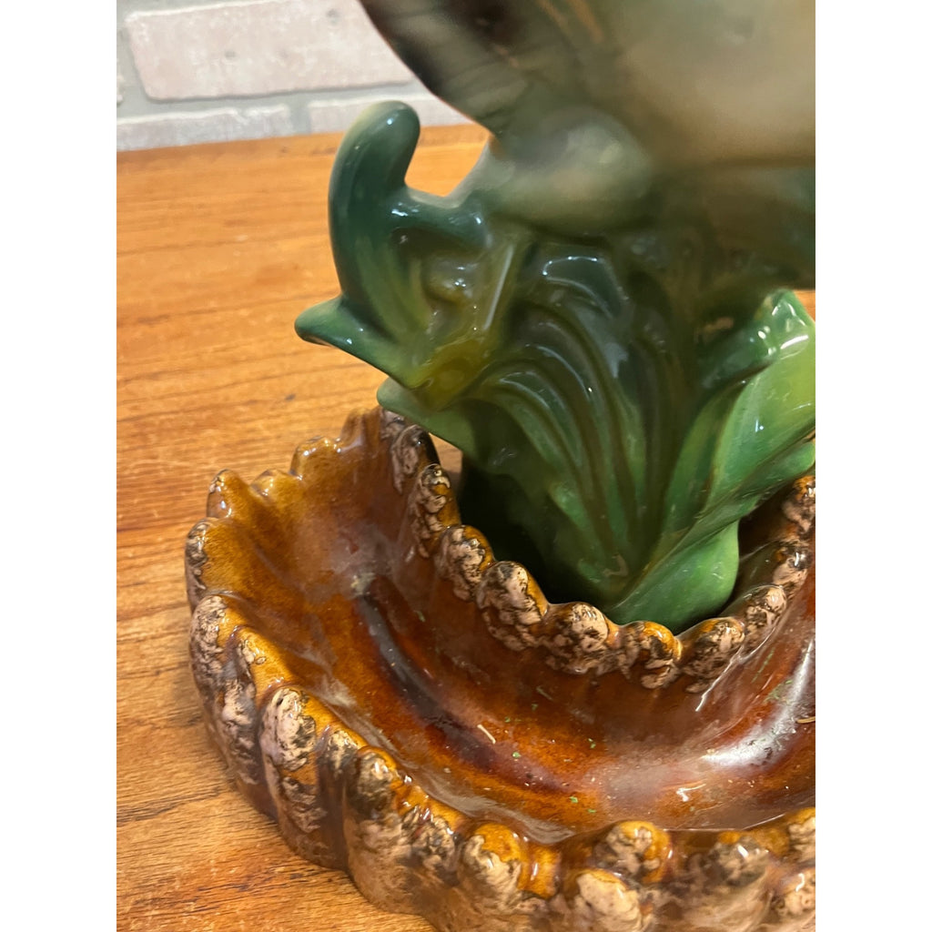Vintage MCM Mallard Duck Rising Ceramic TV Lamp Planter Works