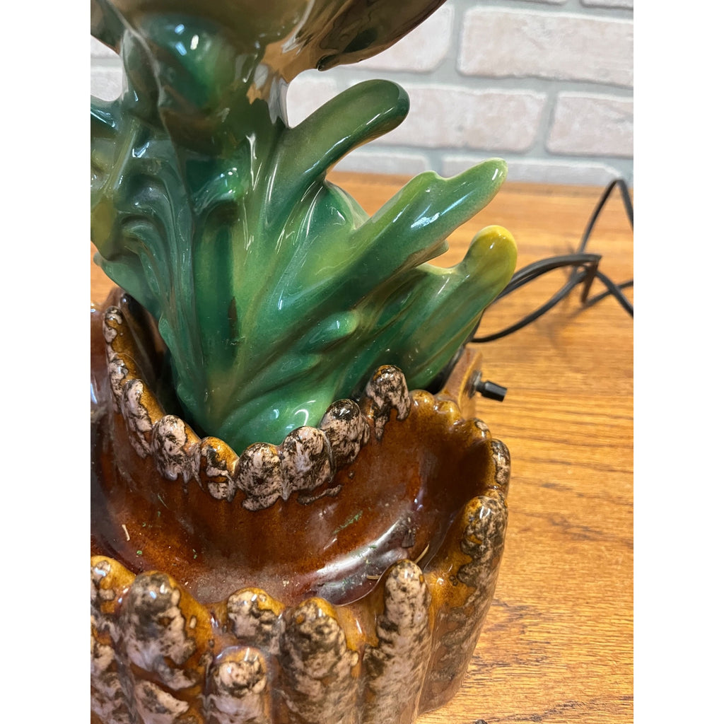 Vintage MCM Mallard Duck Rising Ceramic TV Lamp Planter Works