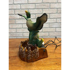 Vintage MCM Mallard Duck Rising Ceramic TV Lamp Planter Works