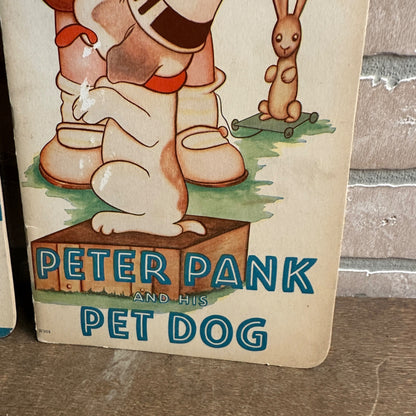 Vintage 1920s Peter Pank & His Dog + Pinky Pank & Pet Pig Children's Books