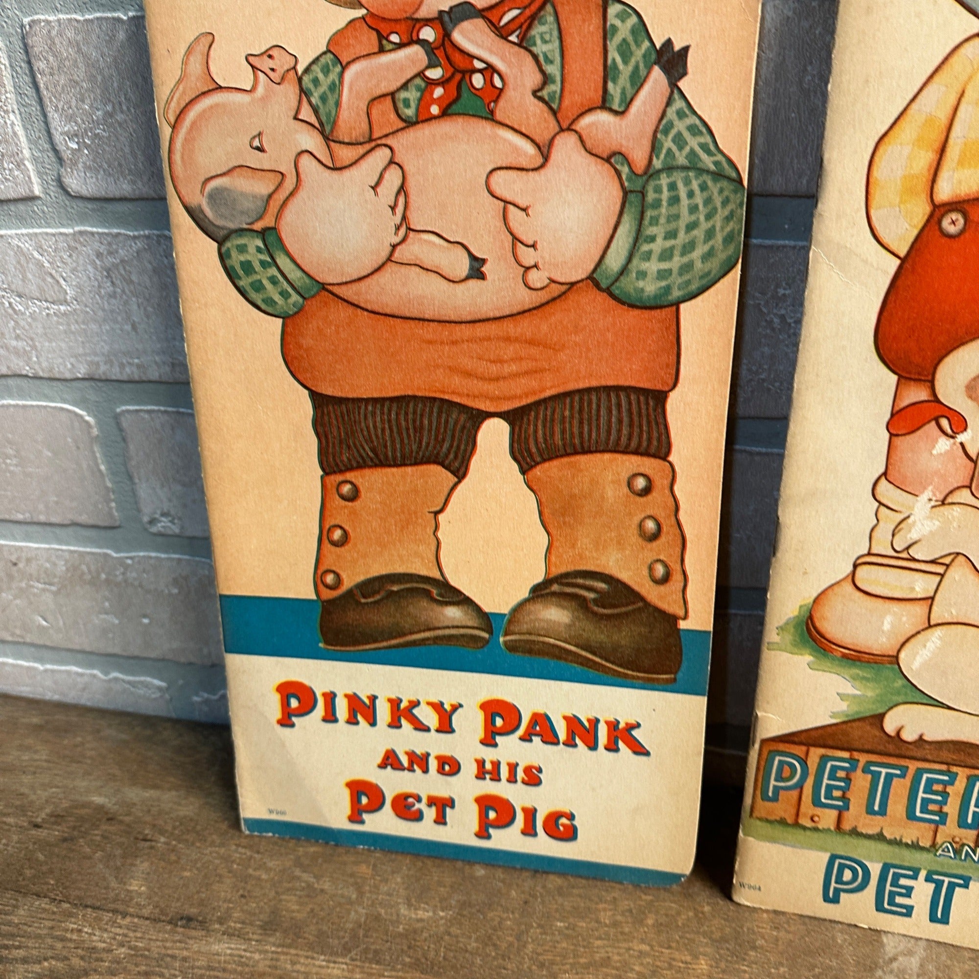 Vintage 1920s Peter Pank & His Dog + Pinky Pank & Pet Pig Children's Books
